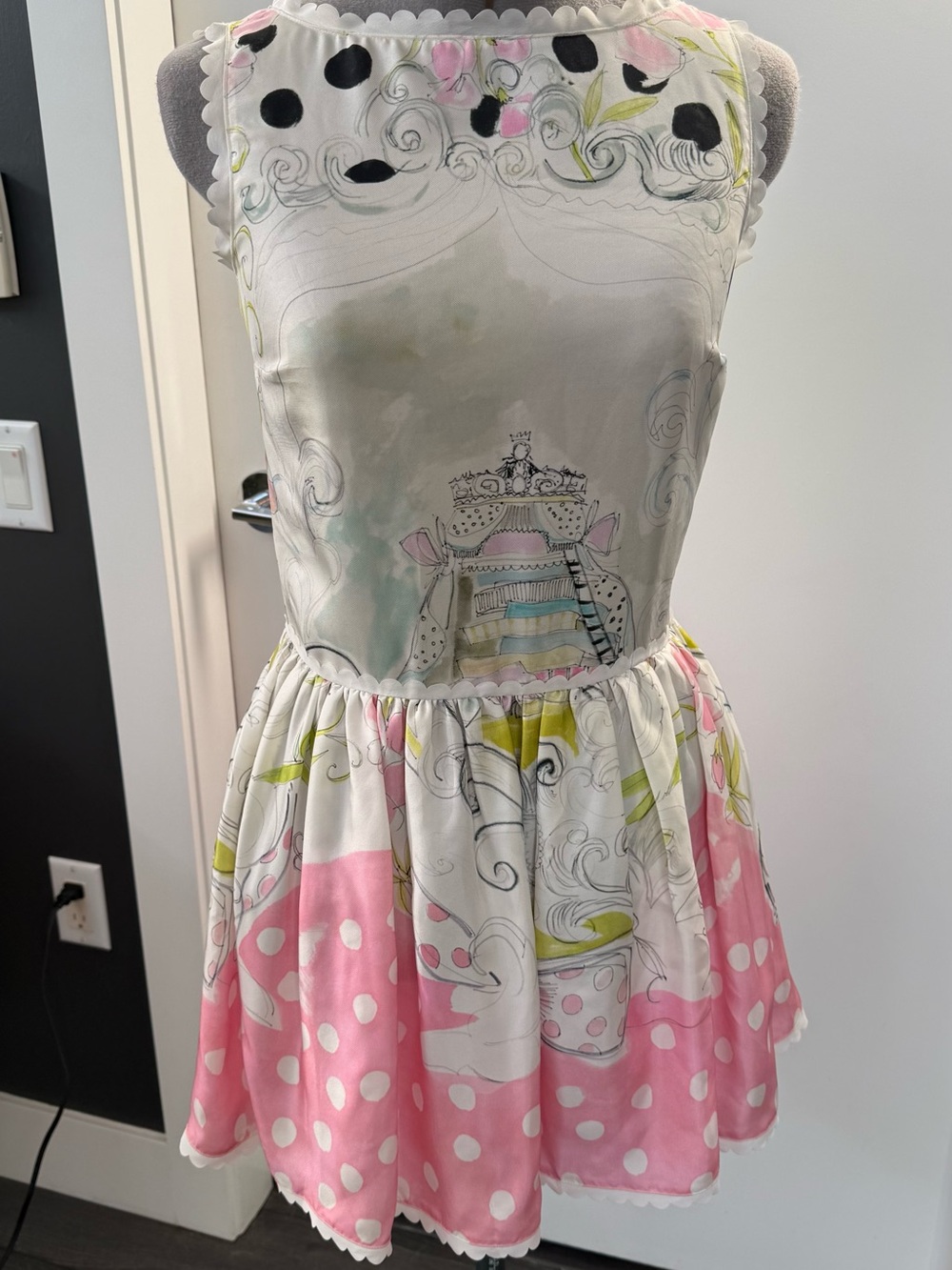 RED Valentino Silk Whimsical Print Sundress